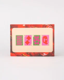 ban.do Game Night! Double Deck Playing Cards - Cherry Stripe^ Games + Activities