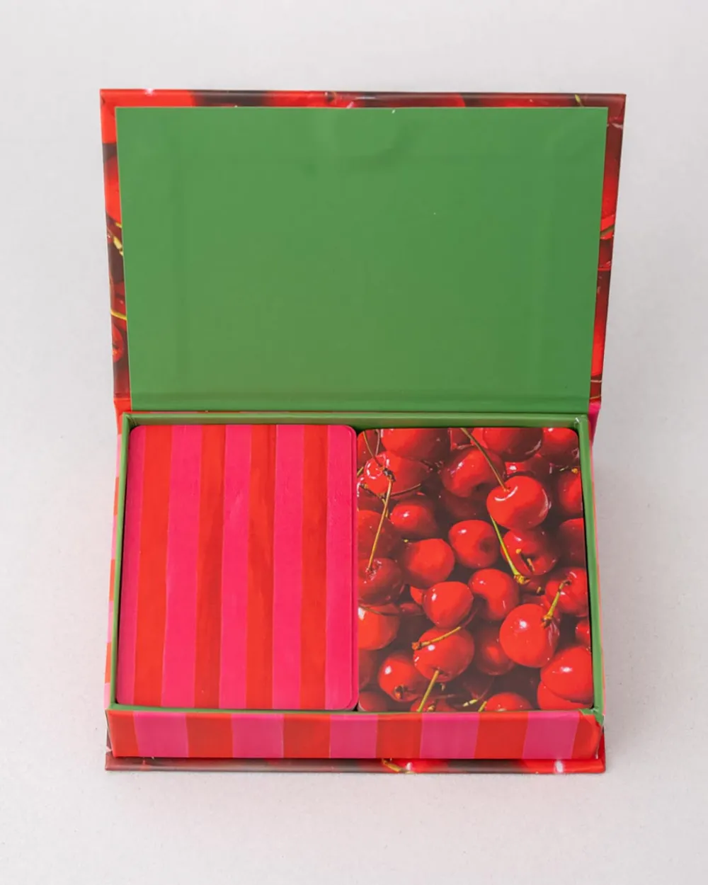 ban.do Game Night! Double Deck Playing Cards - Cherry Stripe^ Games + Activities