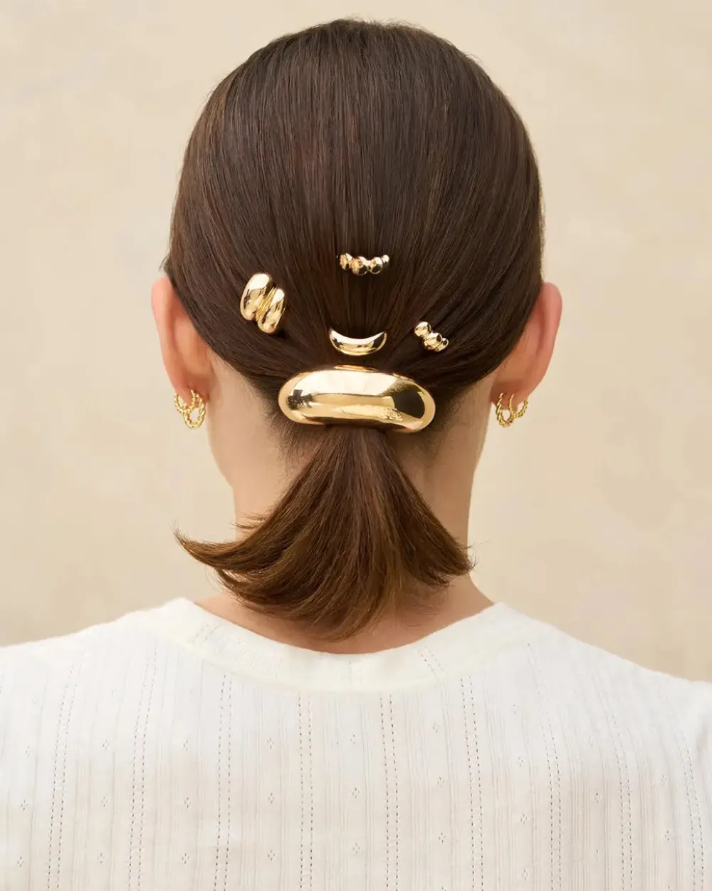 Kitsch Gold Metal Pony Pins - Set of 3^ Hats + Hair