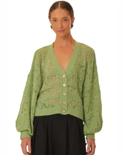 Farm Rio Green Textured Knit Cardigan^ Sweaters