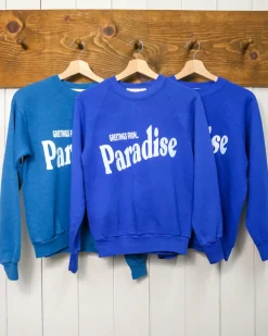 ban.do x Best Regards Greetings From Paradise Sweatshirt - Blue^ Tees + Sweatshirts