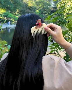 Solar Eclipse Hand-Painted Love Teddy Pocket Comb^ Hats + Hair