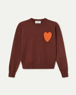 Compañía Fantástica Heart Sweater - Brown^ Sweaters
