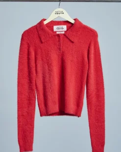 Native Youth Heidi Brushed Knit Long Sleeve Polo Top^ Tops