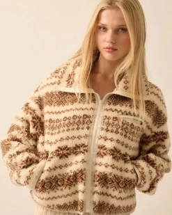 Promesa Highland Trails Alpine-Print Sherpa Fleece Jacket^ Jackets