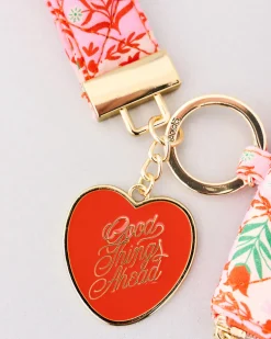 ban.do Lanyard Keychain - Pink Tile Floral^ Travel Accessories