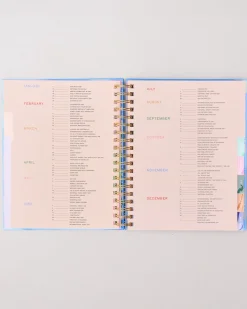 ban.do Large 17-Month Academic Planner - White Floral^ Planners + Calendars