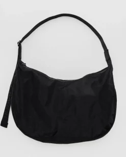 Baggu Large Nylon Crescent Bag w/ Key Leash - Black^ Bags