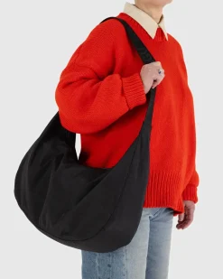 Baggu Large Nylon Crescent Bag w/ Key Leash - Black^ Bags