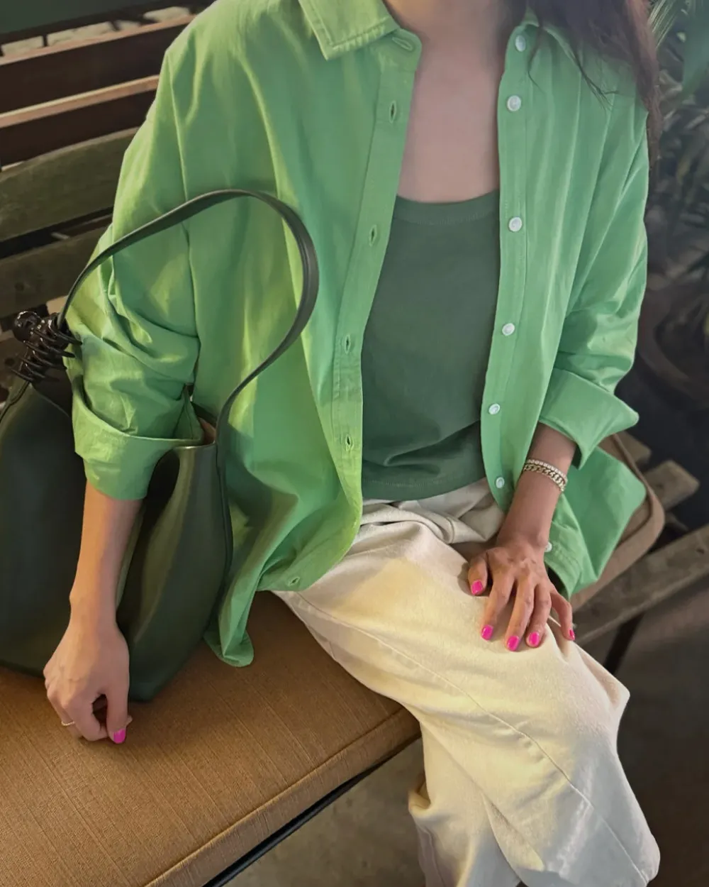 Le Bon Shoppe Light Weight Owen Shirt - Green Bud^ Tops
