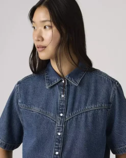 Levi's Logan Short Sleeve Denim Shirt - Tinted Times^ Tops