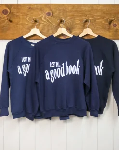 ban.do x Best Regards Lost In A Good Book Sweatshirt - Navy^ Tees + Sweatshirts