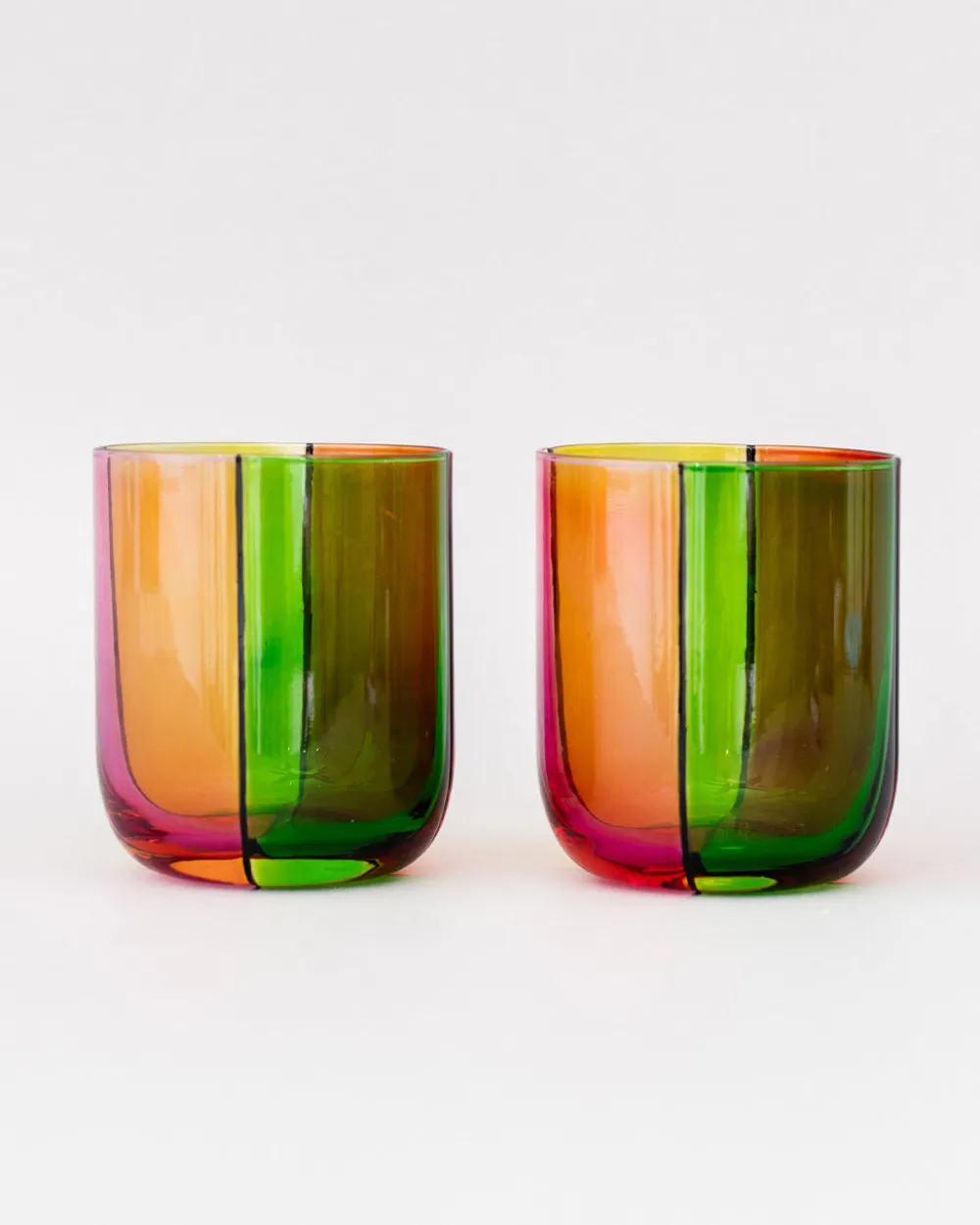 ban.do Low Ball Glass Set - Colorblock^ Kitchen + Bar