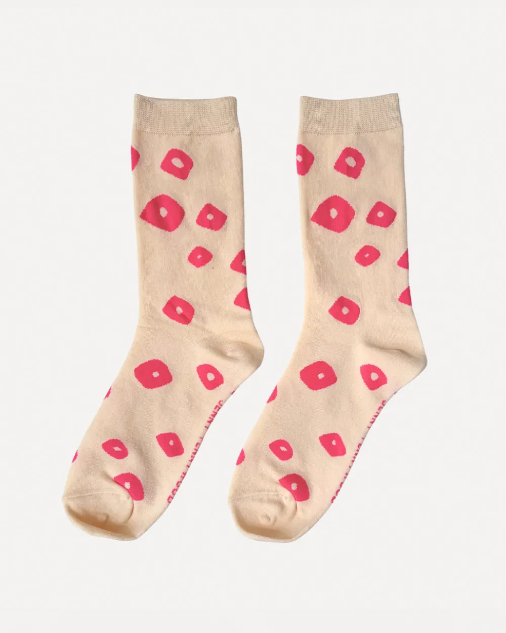 Jenny Pennywood Lucy Crew Socks - Hot Pink + Natural^ Socks + Slippers