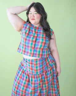 Lisa Says Gah Madeline Top - Colorburst Plaid^ Tops