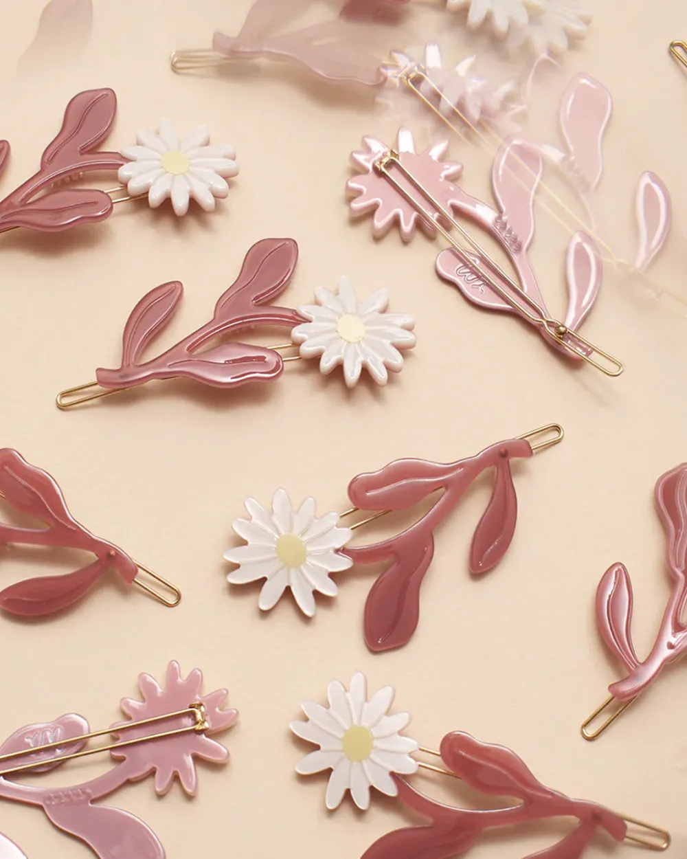 WINONA IRENE Marguerite Daisy Flower Barrette Set^ Hats + Hair