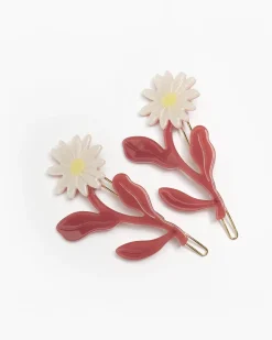 WINONA IRENE Marguerite Daisy Flower Barrette Set^ Hats + Hair