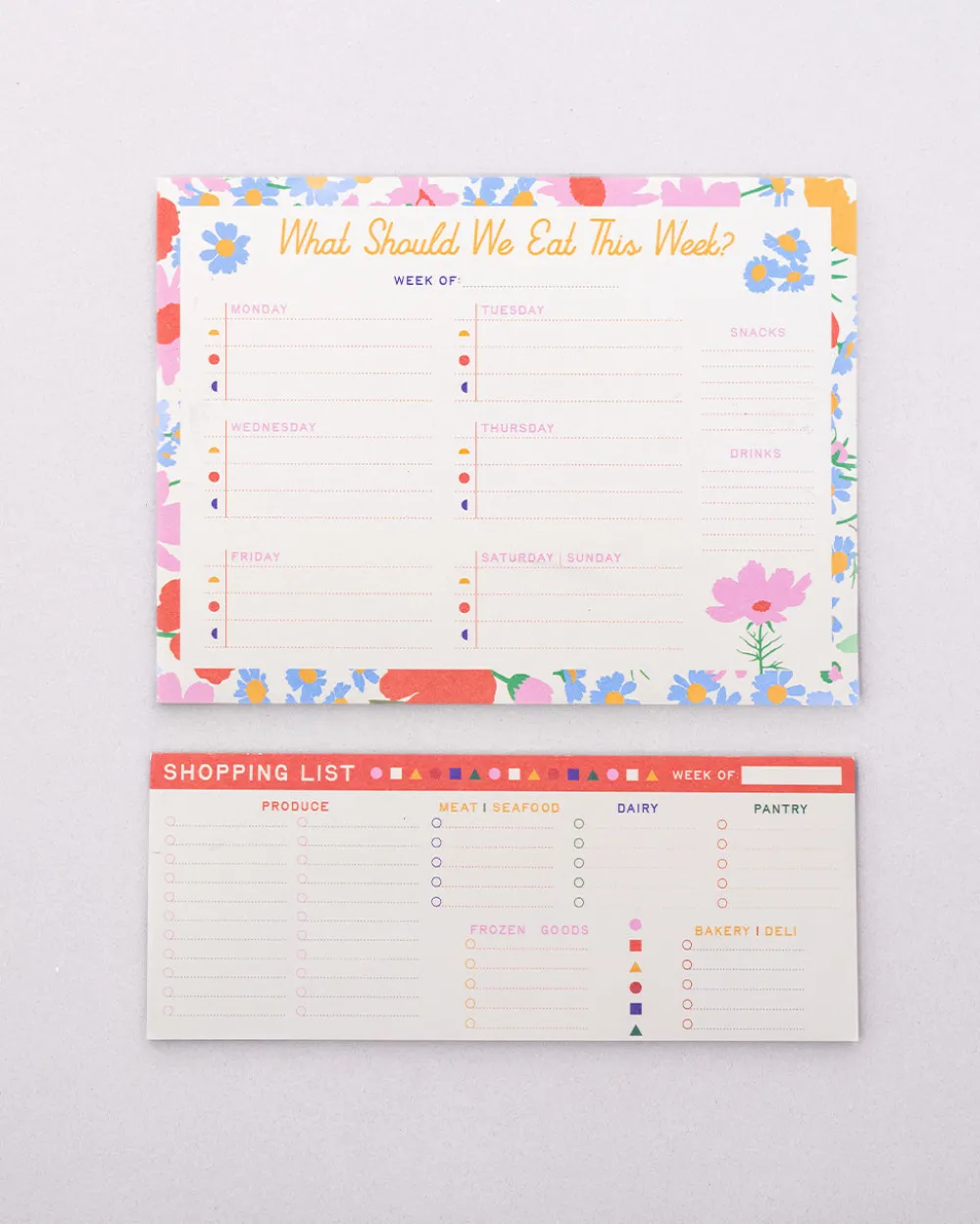 ban.do Meal Planner and Shopping List Set - Floral^ Self-Care
