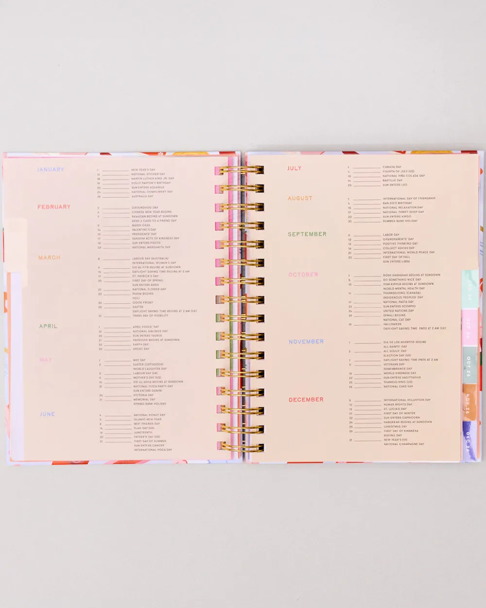 ban.do Medium 17-Month Academic Planner - Pink Tile Floral^ Planners + Calendars