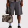 Baggu Medium Nylon Bowler Bag - Blurred Gingham Brown^ Bags