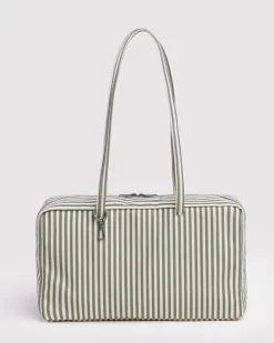 Baggu Medium Nylon Bowler Bag - Sage Stripe^ Bags