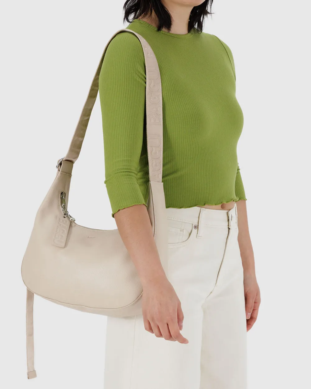 Baggu Medium Recycled Leather Crescent Bag - Stone^ Bags