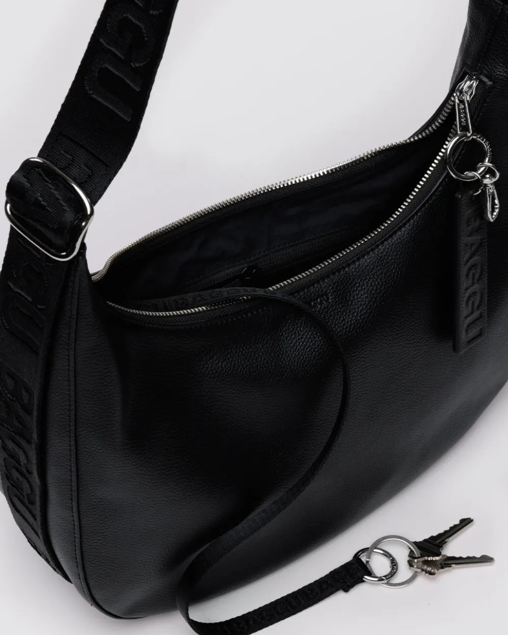 Baggu Medium Recycled Leather Crescent Bag - Black^ Bags