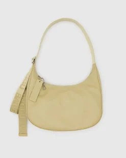 Baggu Medium Recycled Leather Crescent Bag - Straw^ Bags