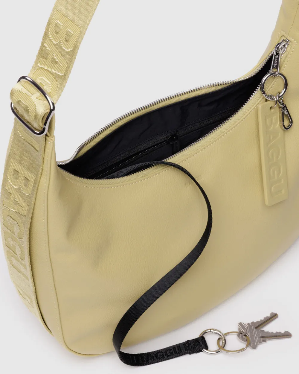 Baggu Medium Recycled Leather Crescent Bag - Straw^ Bags