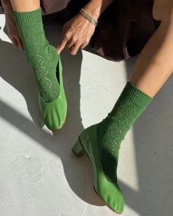 Le Bon Shoppe Modal Eyelet Socks - Palm Green^ Socks + Slippers