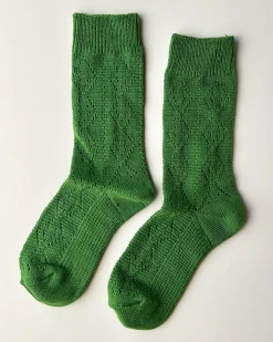 Le Bon Shoppe Modal Eyelet Socks - Palm Green^ Socks + Slippers
