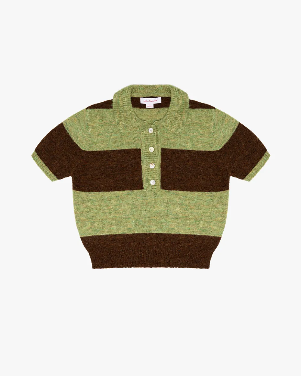 Lisa Says Gah Molly Polo Sweater - Mocha + Pistachio Stripe^ Sweaters