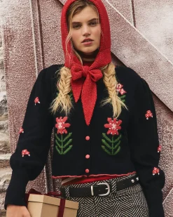 Free People Nonna Knit Cardigan - Midnight Bloom Combo^ Sweaters