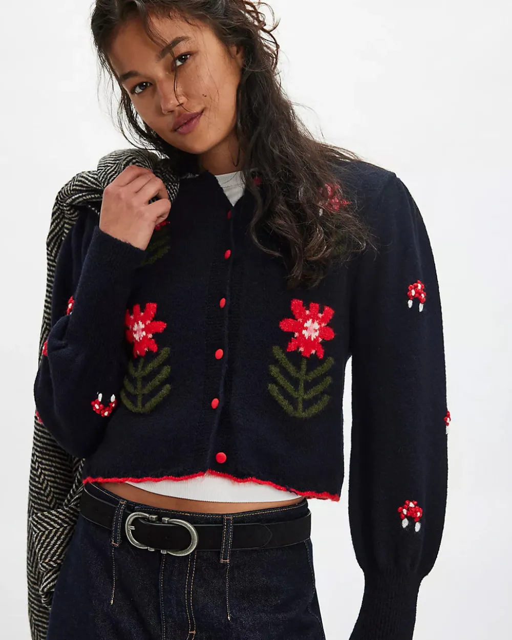 Free People Nonna Knit Cardigan - Midnight Bloom Combo^ Sweaters