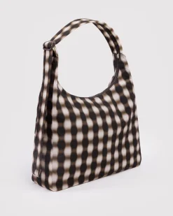 Baggu Nylon Shoulder Bag - Blurred Gingham Brown^ Bags