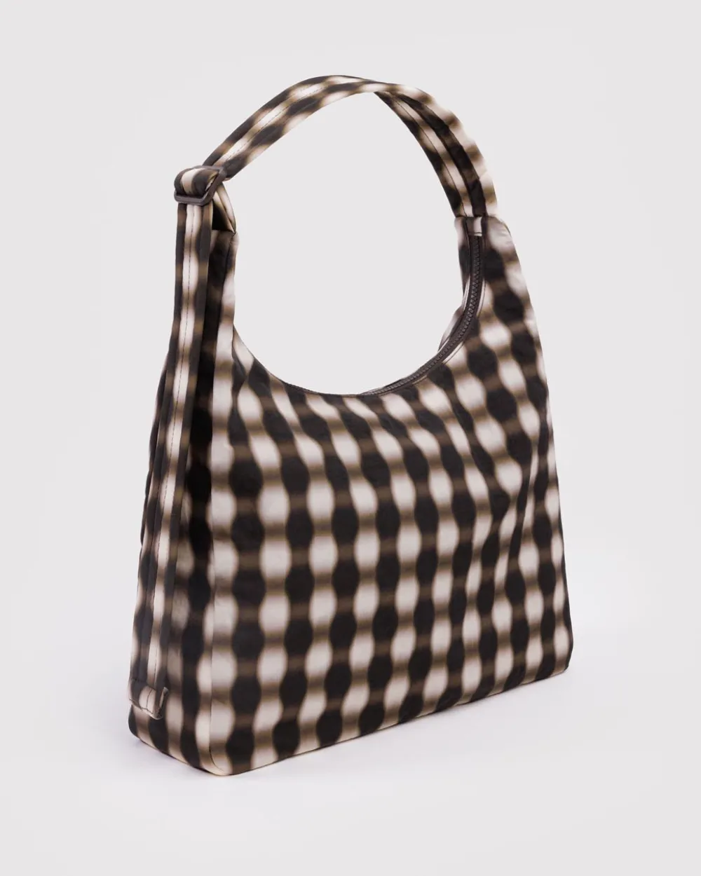 Baggu Nylon Shoulder Bag - Blurred Gingham Brown^ Bags