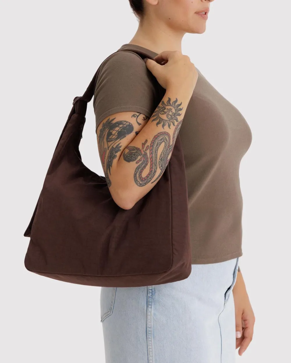 Baggu Nylon Shoulder Bag - Coffee^ Bags