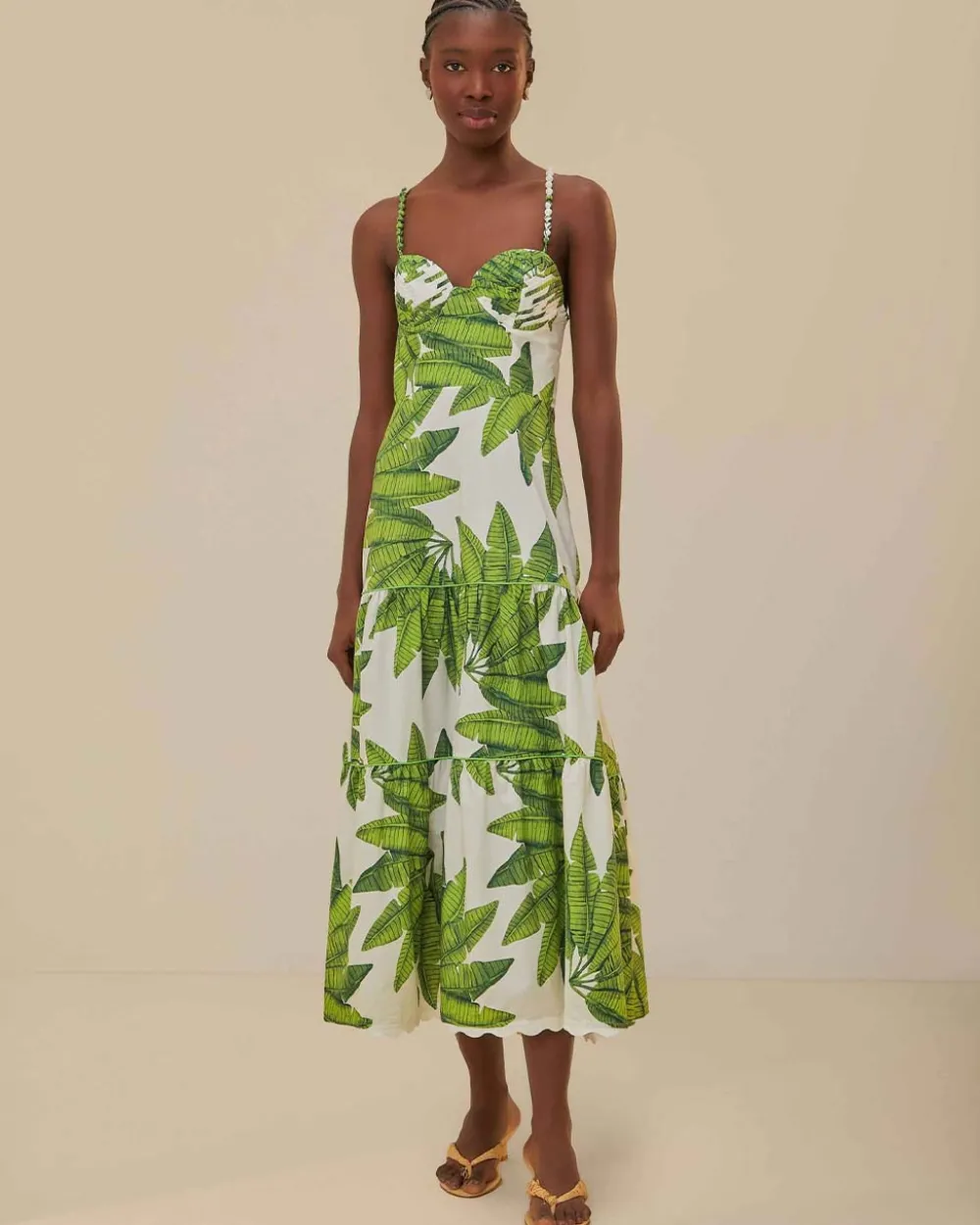 Farm Rio Off-White Palm Fan Midi Dress^ Dresses + Jumpsuits