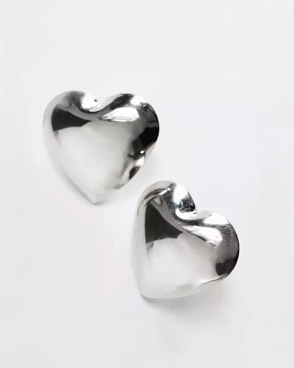 HoopLa Style Oversized Silver Puffy Heart Earrings^ Jewelry