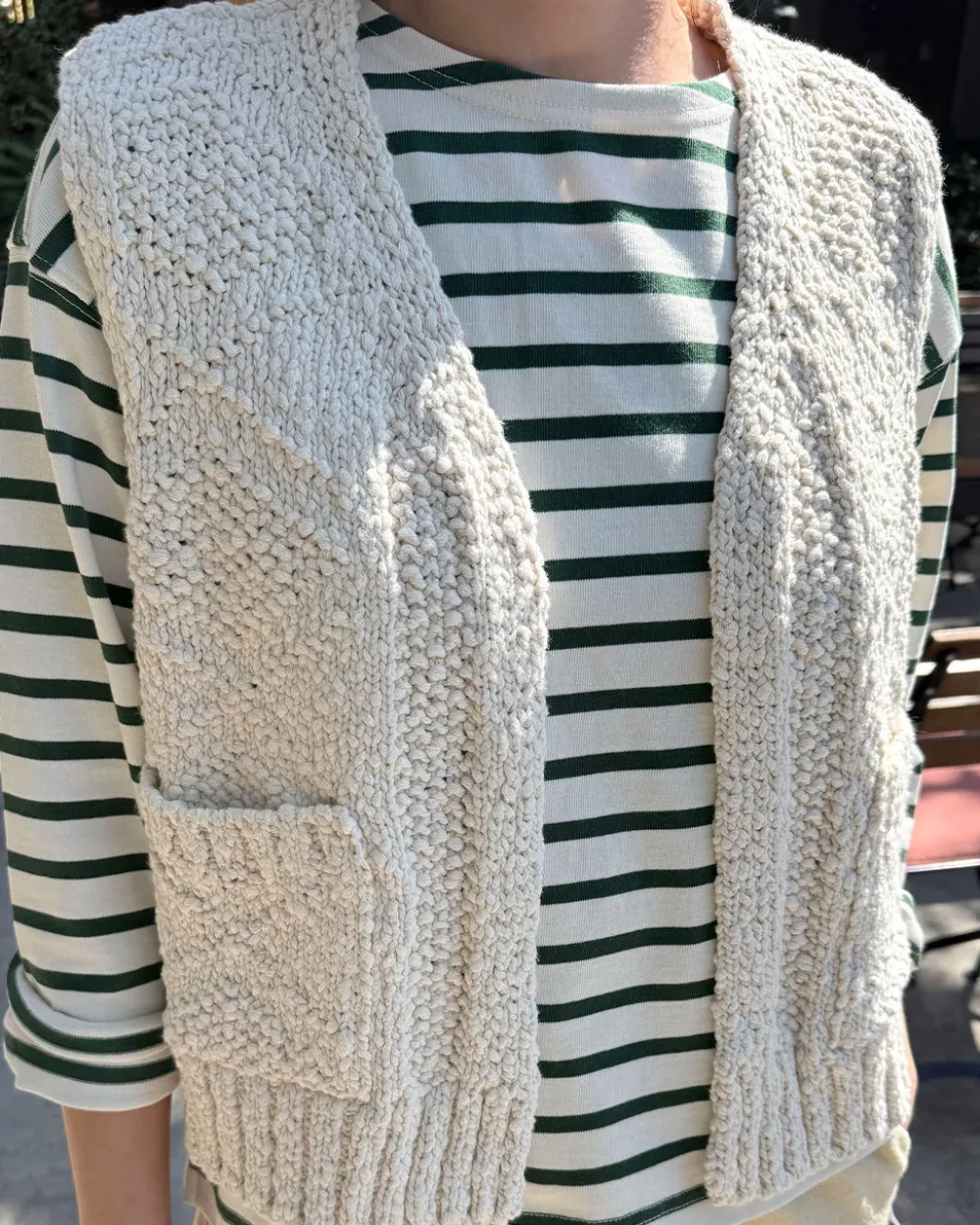 Le Bon Shoppe Papa Cotton Vest - Naturel^ Tops