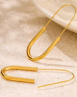 HoopLa Style Paperclip Hoop Earrings - Gold^ Jewelry