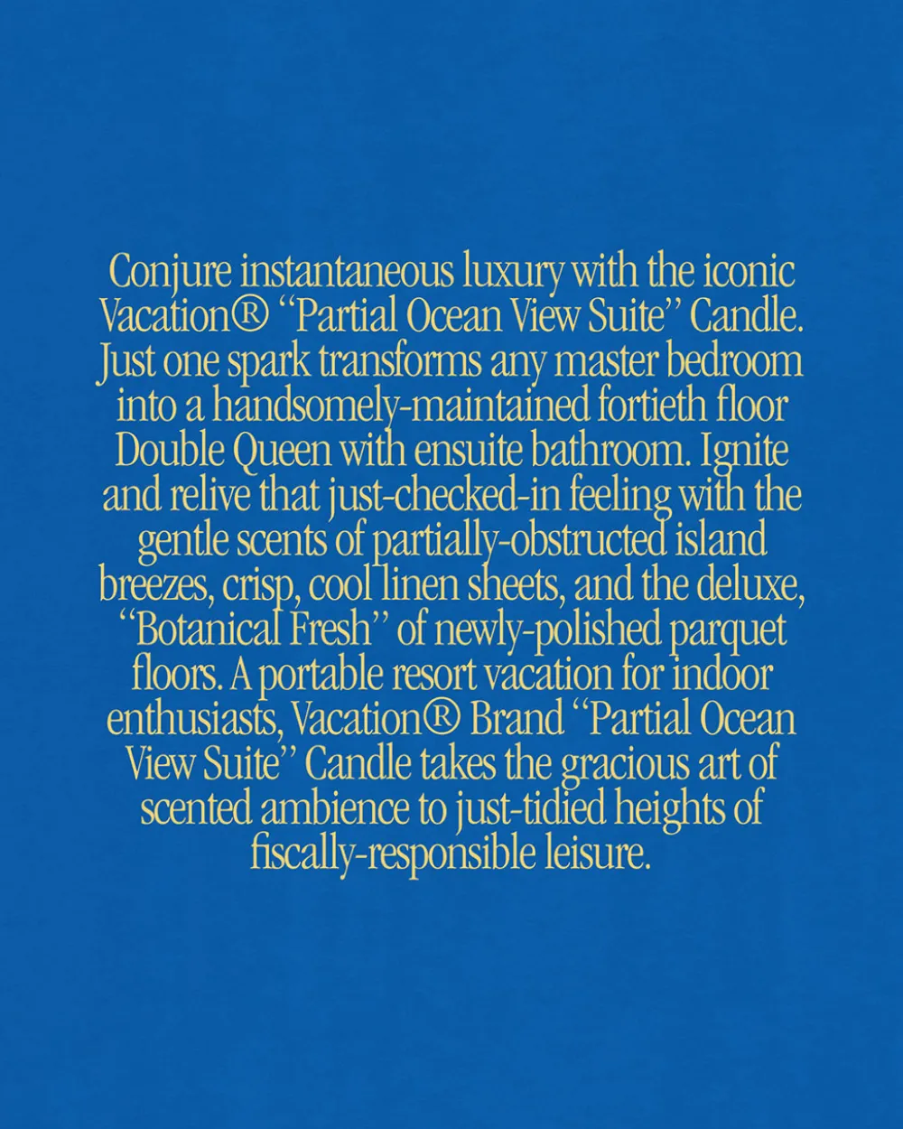 Vacation Sunscreen Partial Ocean View Suite Candle^ Candles + Home Fragrance