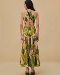Farm Rio Pink Banana Leaves Sleeveless Maxi Dress^ Dresses + Jumpsuits