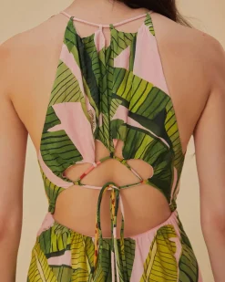 Farm Rio Pink Banana Leaves Sleeveless Maxi Dress^ Dresses + Jumpsuits