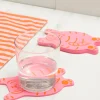 Helio Ferretti Co Pink Tiger Coasters - Set of 4^ Kitchen + Bar