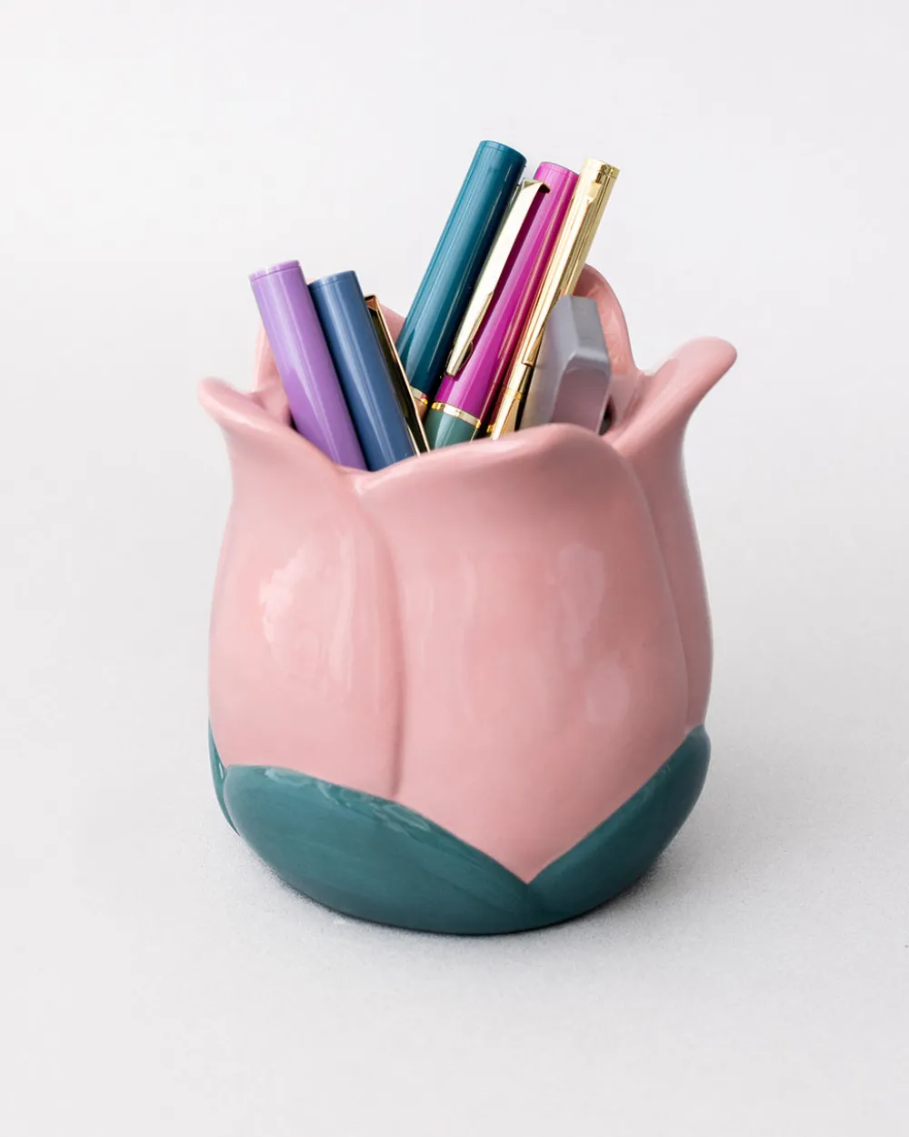 ban.do Pink Tulip Ceramic Pencil Cup^ Desk Accessories