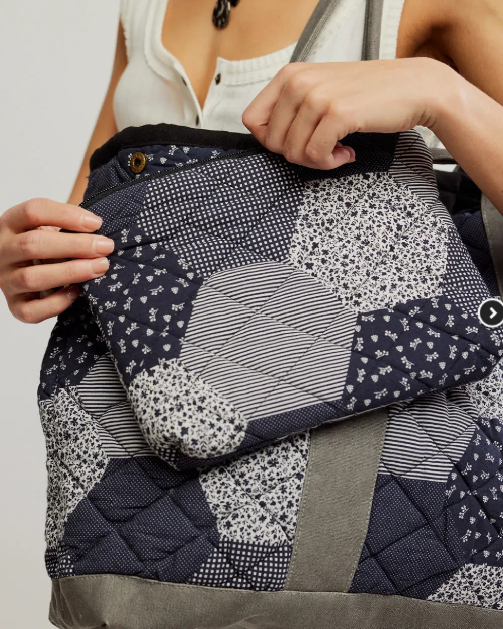 Free People Pippa Patchwork Tote - Blue Combo^ Bags