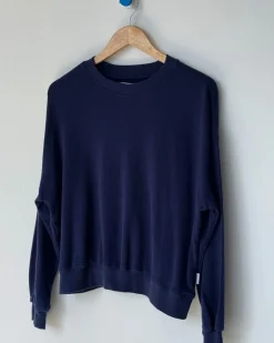 Le Bon Shoppe Pointelle Core Sweatshirt - Navy^ Tees + Sweatshirts