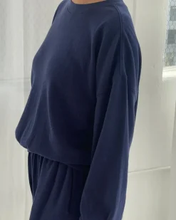 Le Bon Shoppe Pointelle Core Sweatshirt - Navy^ Tees + Sweatshirts