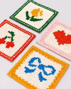 ban.do Quilt Beaded Coaster Set^ Kitchen + Bar|Home + Décor